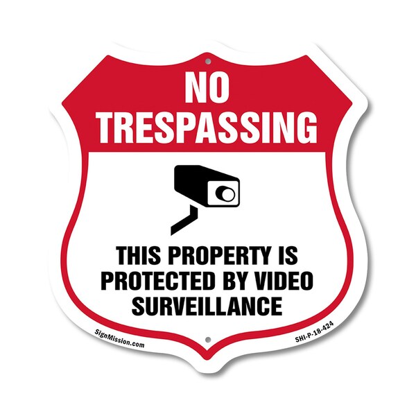 Signmission No Trespassing Shield Sign This Property, 18 Inch X 18 Inch, Plastic Sign SHI-P-18-424 - main