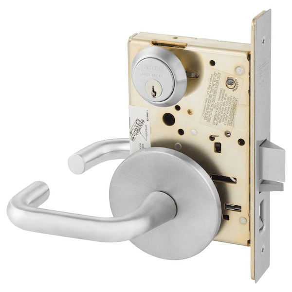 Sargent Grade 1 Office or Entry Mortise Lock, J - Lever, L - Rose, Field Reversible, Conventional Cylinder, 8255 LJ 26D - main