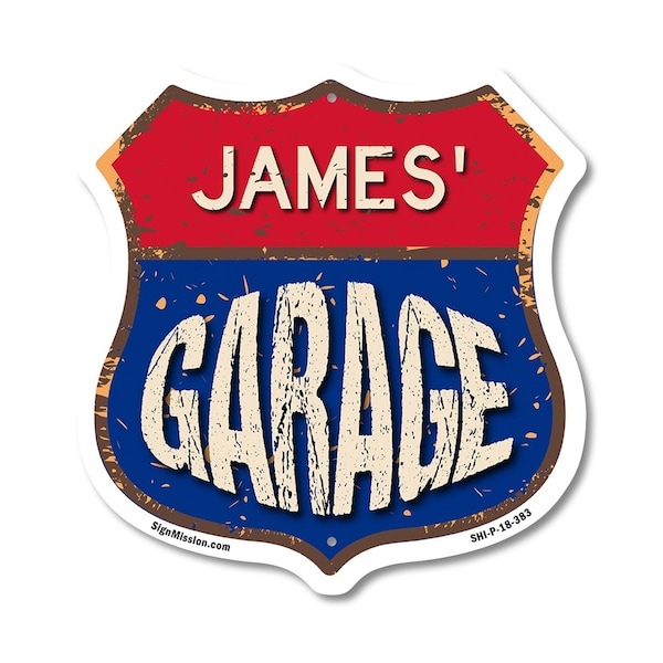 Signmission James's Garage, 18 Inch X 18 Inch, Plastic Sign SHI-P-18-383-JAMES - main