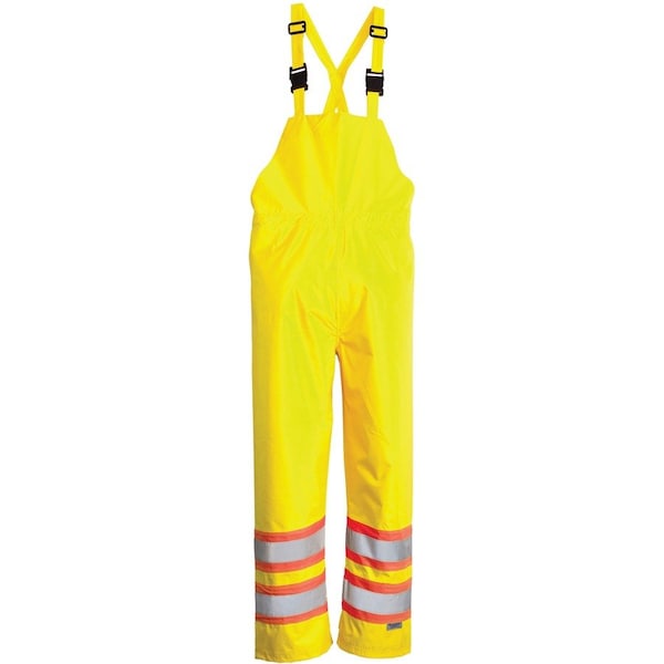 Viking Hi-Visibility Rain Bib Pants, Polyester, Polyurethane, 32 1/2 in Inseam, 39 in Waist, Green/Yellow 6323PG-XL - main