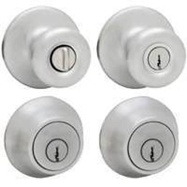 Kwikset Knob Lockset, 3 Grade, Keyed Key, Satin Chrome, 238 x 234 in Backset, K6 Keyway 695T26DCP6ALRCSK6 - main