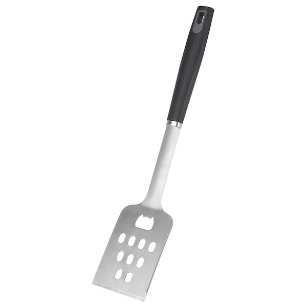 Omaha BBQ Spatula, 15 mm Gauge, Stainless Steel Blade, Stainless Steel, Plastic Handle, Straight Handle BBQ-22779-01 - main