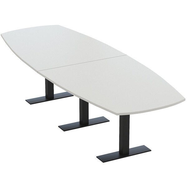 Skutchi Designs Arc Boat Conference Table With Power, 48 in W, 120 in L HAR-ABOT-48X120-T.BK-U779-NA - main