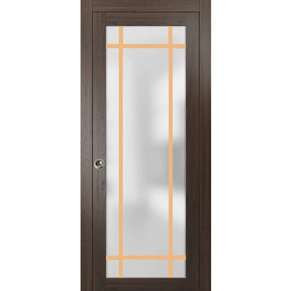 Sartodoors Sliding Pocket Door with Frosted Tempered Glass Planum 2113 30x96 Solid Core Modern Interior PLANUM2113PD-CA-30 x 96 - main
