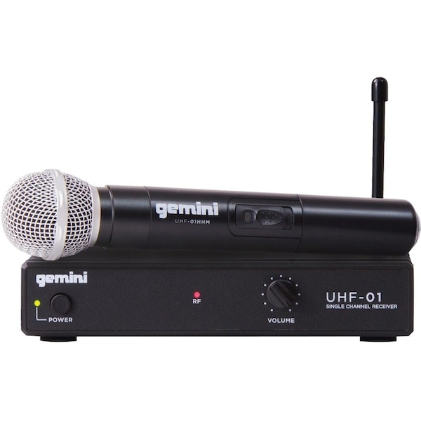 Gemini UHF-01M-F1 Single-Channel UHF Wireless Microphone System with Handheld Microphone UHF-01M-F1 - main