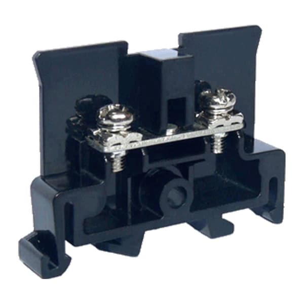 Automation Systems Interconnect NEMA Style DIN Rail Terminal Block, Use W/ Ring, Fork or Spade Lugs, M3.5 Screw, Black, 20A, 600V, 25PK ASI391003 - main