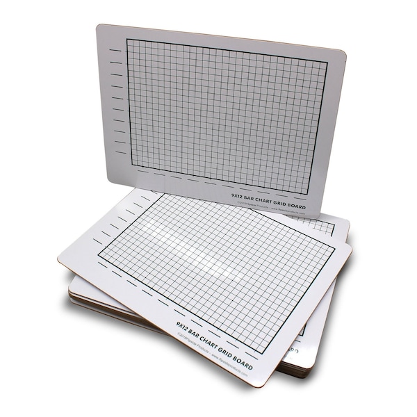 Flipside 9X12 Two Sided White Dry Erase Bar Chart Grid (1/8") - Pack of 12 34159 - main