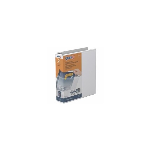 Quickfit Clear-View Binder, 3-Ring Binder, Round Ring, 2 Inch, White - 2in Binder Capacity - Letter - 8 871300 - main