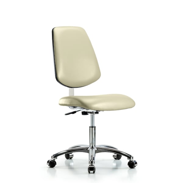 Blue Ridge Ergonomics Clean Room Chair 18" to 23" Height, Vinyl, Adobe White BR-CLR-VDHCH-MB-CR-CC-8501 - main
