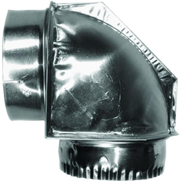 Builders Best SAF-T-DUCT Close Elbow, 4.2 in Connection, Male x Female Thread, Aluminum 010151 - main