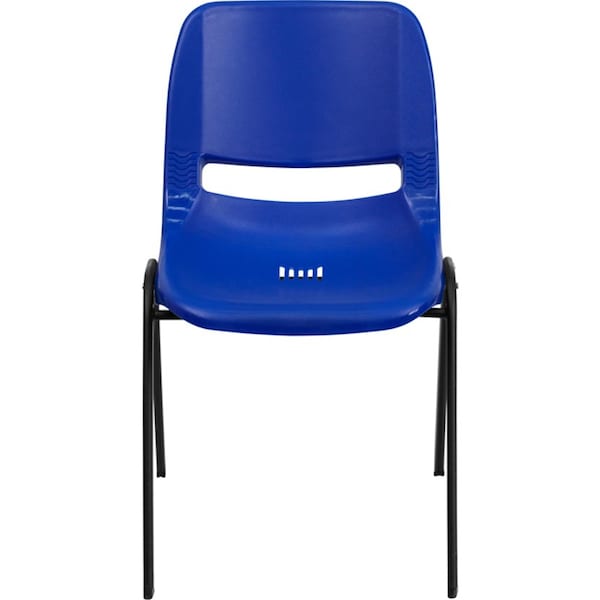 Flash Furniture Stack Chair, Plastic, Blue, Ergonomic Shell RUT-EO1-BL-GG - main