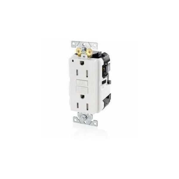 Leviton Lev-Lok GFCI 15A TR/PI Ind Gr White MGFT1-W - main