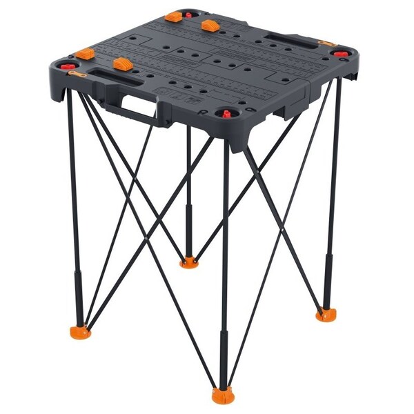 Rockwell WORX Portable Work Table, 32 in OAH, 300 lb Capacity, Black, Plastic Tabletop WX066 - main
