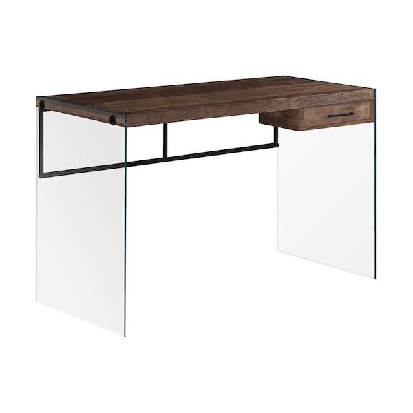 Homeroots 48" Brown and Clear Computer Desk 333541 - main
