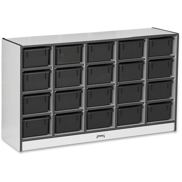 Jonti-Craft Rainbow Accents 20 Cubbie-Tray Mobile Storage, with Trays, Black 0421JCWW180 - main
