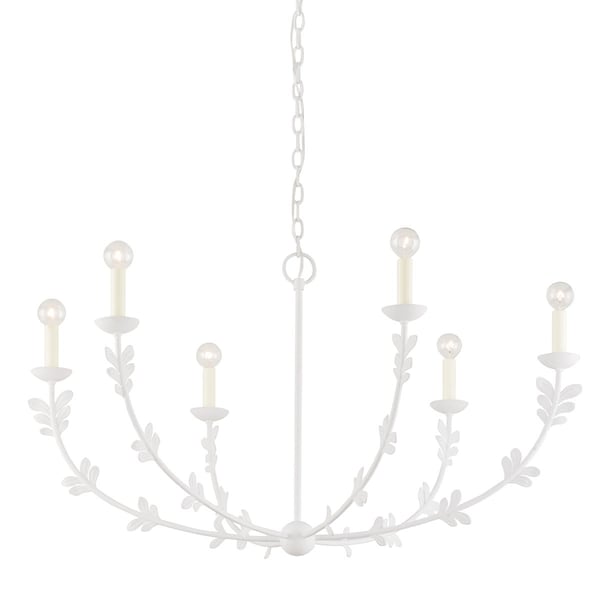 Troy Lighting Florian 6 Light Chandelier 40 In. Gesso White F4440-GSW - main