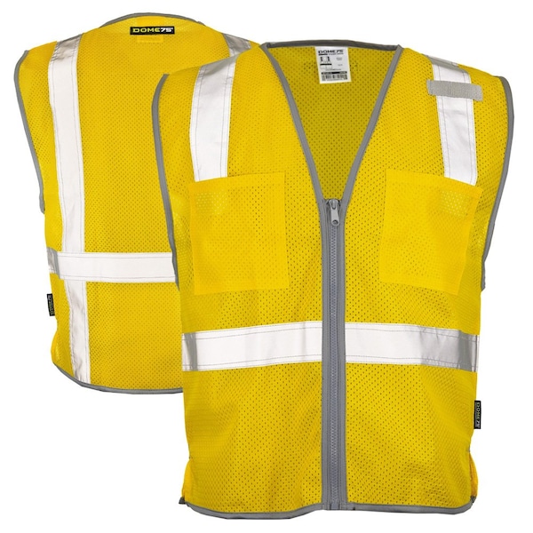 Dome75 Hi-Vis Safety Vest SM/MD Class Non-ANSI/Enhanced Visibility , Zipper 2 Pockets, 1 Mic Tab DV1281 - main