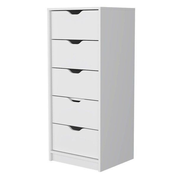 Homeroots 18" White Five Drawer Dresser 518027 - main