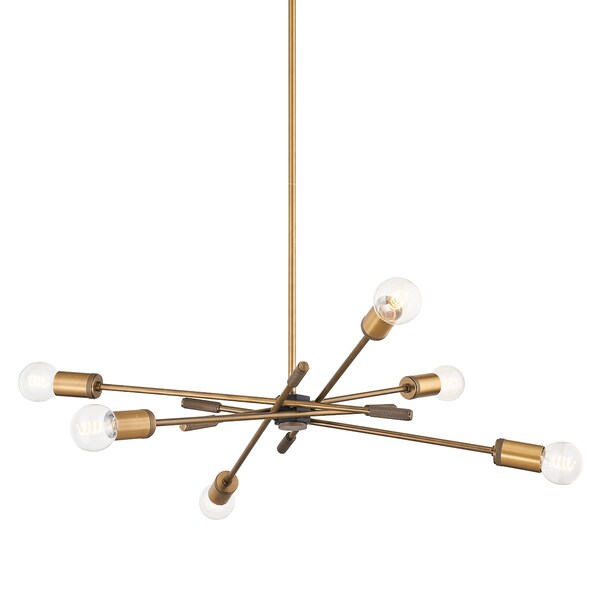 Troy Lighting Chino 6 Light Chandelier 43.75 In. Patina Brass F1944-PBR/SBK - main