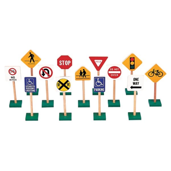Guidecraft 7in Traffic Signs, 13 Per Set G309 - main