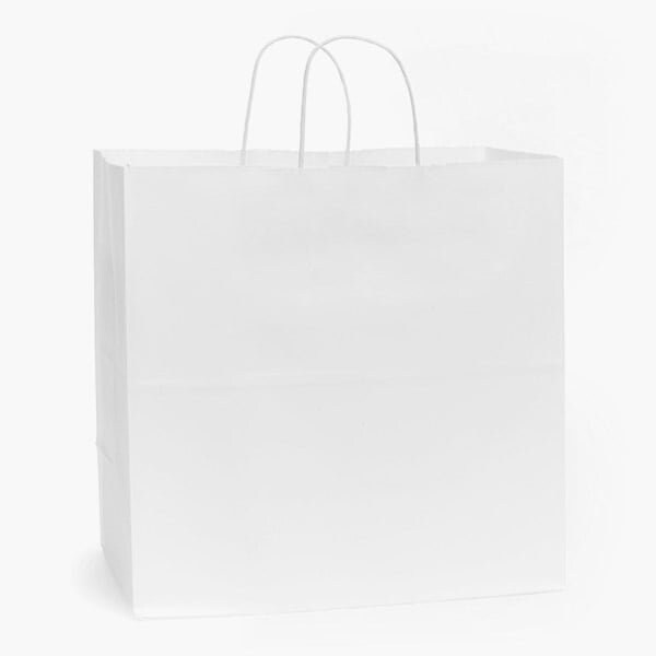 Nashville Wraps White Kraft Paper Shopping Bags, Filly 13x7x13in, 100PK FILWHH - main