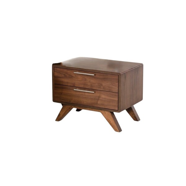 Homeroots 18" Wood and Solid Wood Two Drawer Nightstand 473009 - main