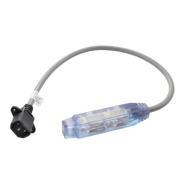 Ac Works Power Cord, IEC C14 Sheet E to 3x NEMA 5-15R Power Strip, 1.5 ft, SJTW 16/3, 13A, 300V Jacket C14B515-018 - main