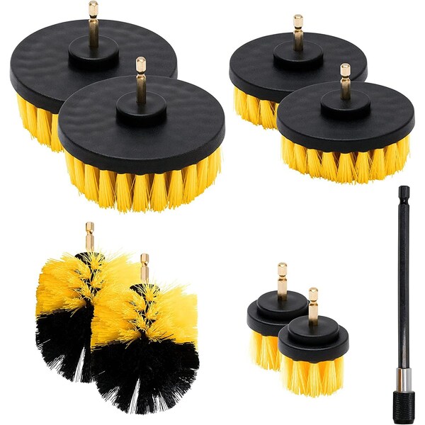 Neiko 9-Piece All-Purpose Scrub Brush with Extended-Reach for Cleaning & Car Detailing Attachments 00321A - main