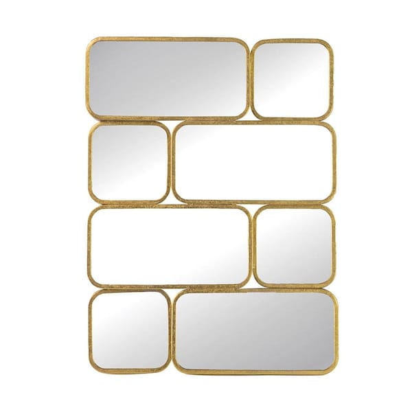 Homeroots 32" Gold Iron Framed Accent Mirror 485090 - main