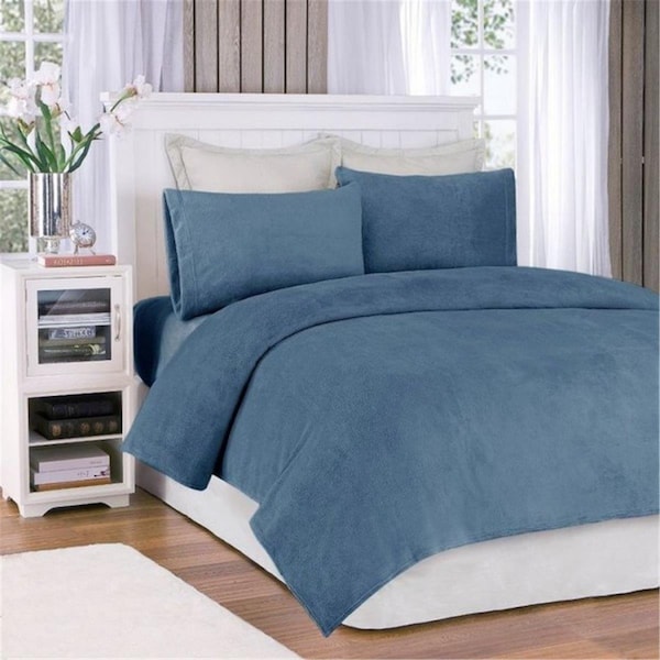 True North By Sleep Philosophy Soloft Plush Sheet Set, Blue Full BL20-0454 - main
