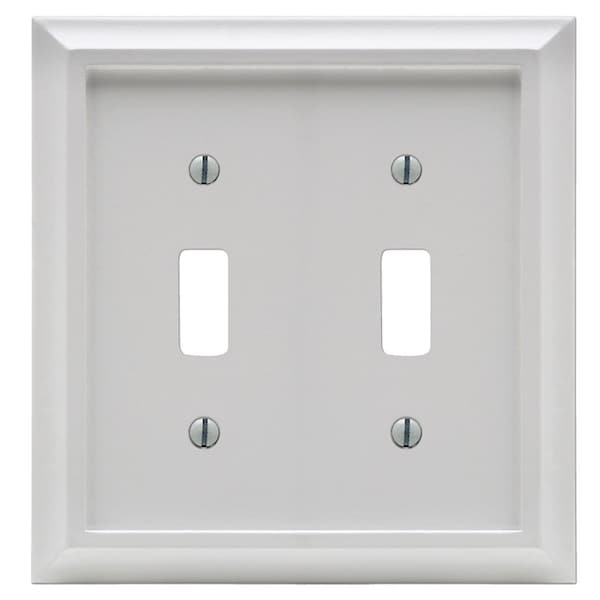 Amerelle Wallplate, 2 -Gang, Wood, White 2040TTW - main