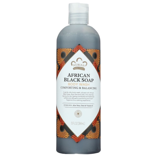 Nubian Heritage African Black Soap Body Wash, 13 Fluid Ounce 764302106036 - main