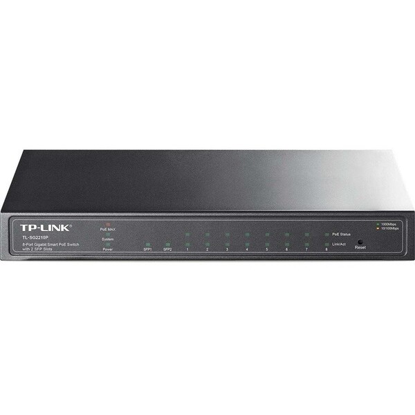 Tp-Link 8-Port Gigabit Smart PoE Switch with 2 SFP Slots TLSG2210P - main