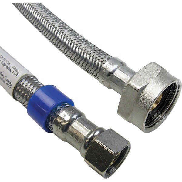 Westlake Pipe & Fittings 3/8'' Cx7/8'' BCx16'' L Braided SS Flex Line Toilet Connector 10-0617 - main
