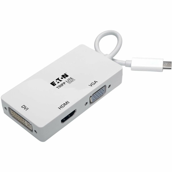 Eaton Tripp Lite series USB C Multiport Adapter M/3xF 4K60Hz HDMI 1080p VGA + DVI Ports White U444-06N-HDV4K6 - main