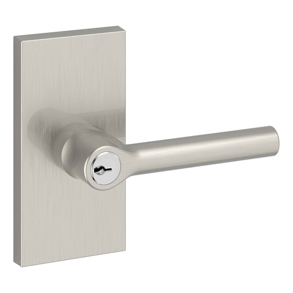 Baldwin Entry Tube Lever and Contemporary 5in Rose with 6AL Latch and Dual Strike Satin Nickel Finish ENTUBCFR150 - main