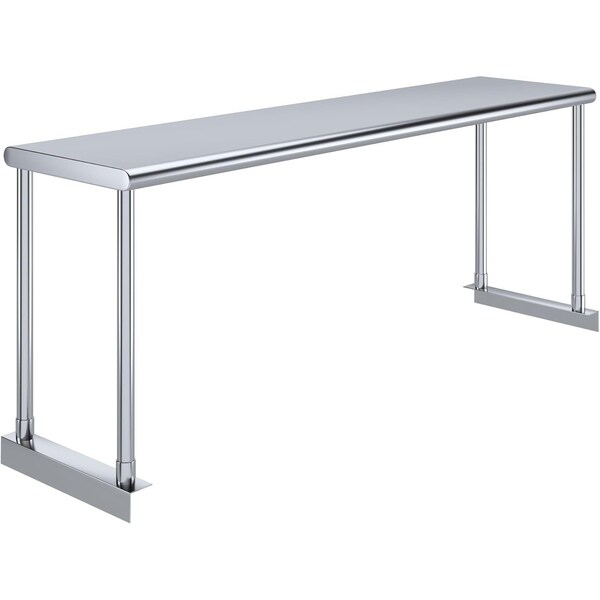 Amgood Stainless Steel Single Overshelf for 48 in. Long Prep Table. 12 in. x 48 in. x 18 in. SOS-1248-Z - main