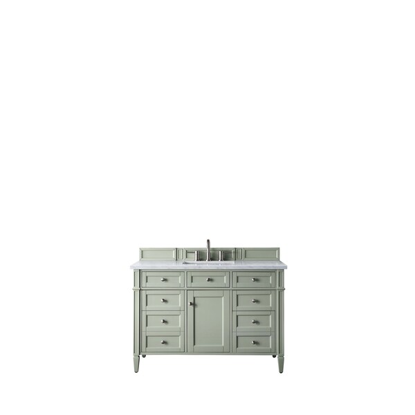 James Martin Vanities Brittany 48'' S Vanity, Sage Green w/ Jasmine Pearl Silestone Top w/FreePower Wireless Charger 650-V48-SGR-FEJP - main