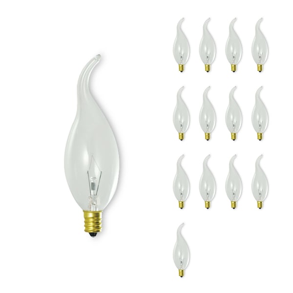 Bulbrite Incandescent CA11 Candelabra Screw Base E12 Light Bulb, 25 Watt, Clear, 14PK 861162 - main