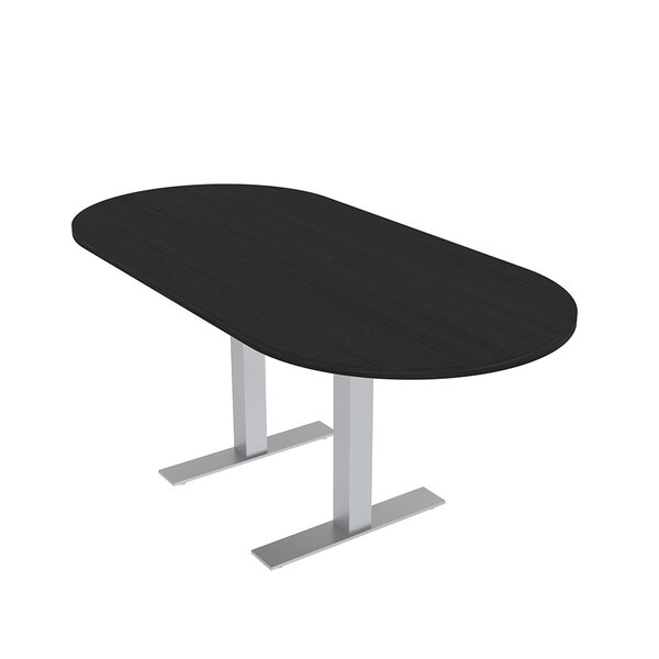Skutchi Designs 6ft Conference Table With Power Unit | 6 Person Modular Racetrack Meeting Table | Harmony Series HAR-RAC-36X72-T-U999ST19-NA - main