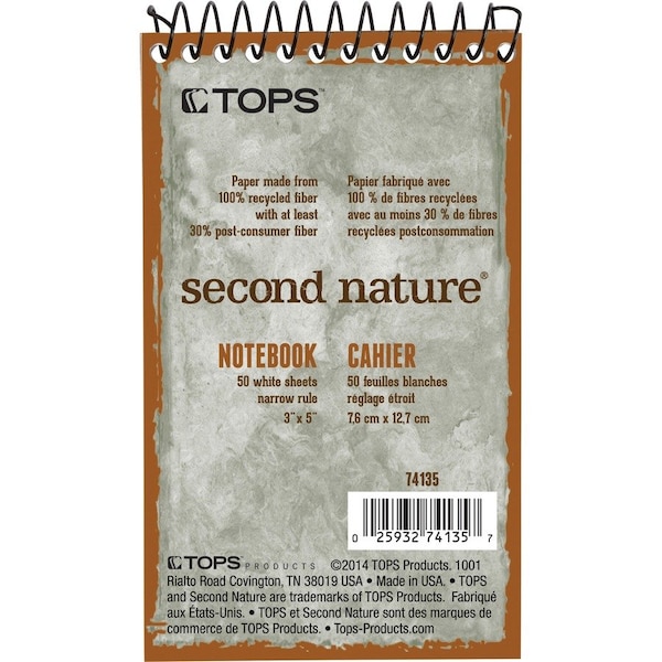 Tops 3 x 5" Single Subject Wirebound Notebook TOP74135 - main