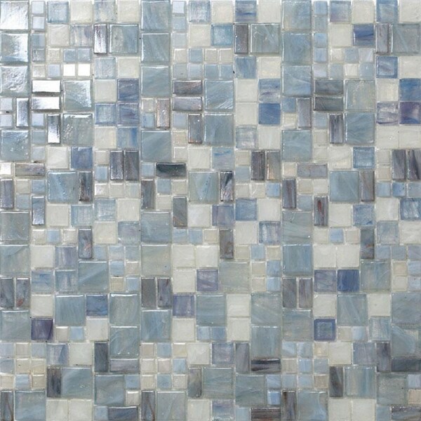 Apollo Tile Light Blue 12.4 in x 12.6 in Glass Glossy Floor and Wall Mosaic Tile 10.85 sqft/case, 10PK APLARS8801A - main