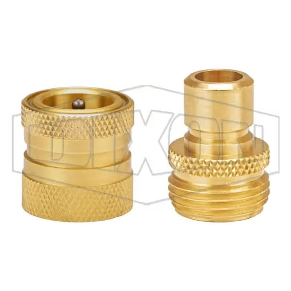 Dixon Unvalved Garden Hose Quick-Connector, Brass, Domestic 500QCK - main