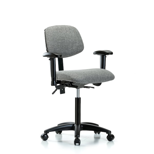Blue Ridge Ergonomics Chair, Fabric, Med Bench, AA Casters, Gry, 6-Way Adjustable, 22" to 29" Height, Gray BR-FMBCH-RG-T0-A1-NF-RC-F44 - main