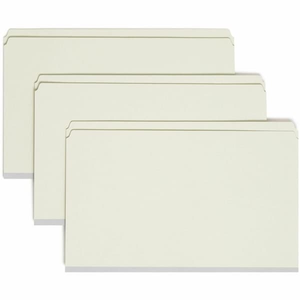 Smead File Folder, w/ 2 Fasteners, 2"Exp., Legal, 25/BX, Gray Green PK SMD19910 - main