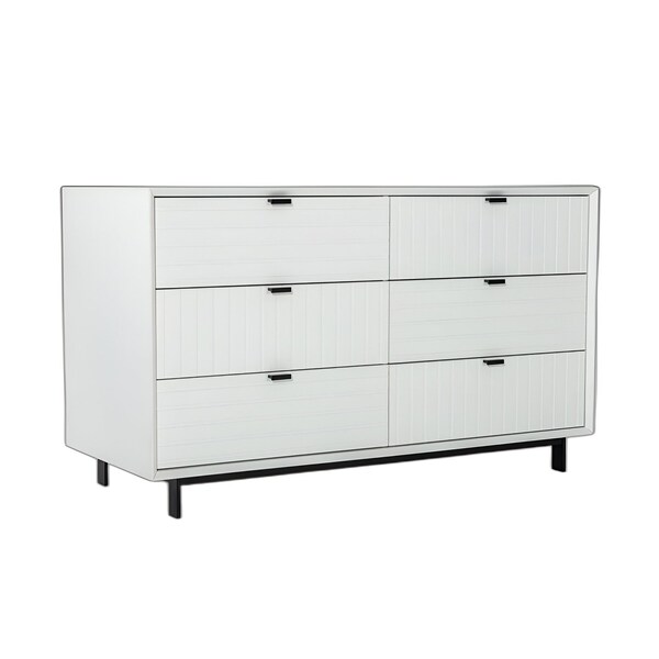 Homeroots 51" White Manufactured Wood Six Drawer Double Dresser 473118 - main