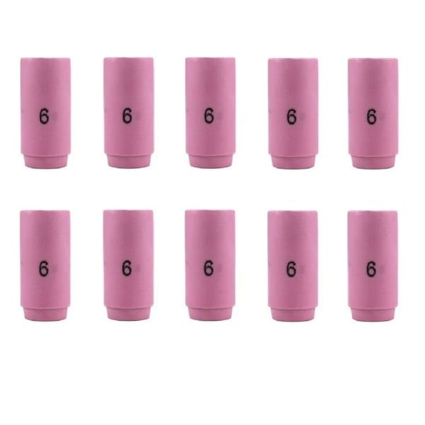 Star Tech Weld TIG Ceramic Cup #6, 3/8in Alumina Nozzle Fit Tig 9, 20, 25, 10PK 13N10 - main