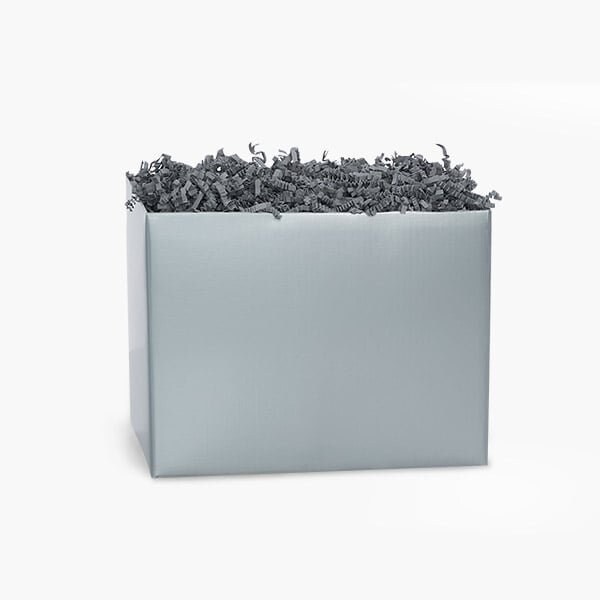 Nashville Wraps Metallic Silver Basket Box, Medium 8.25x4.75x6.25, 6PK SILM - main