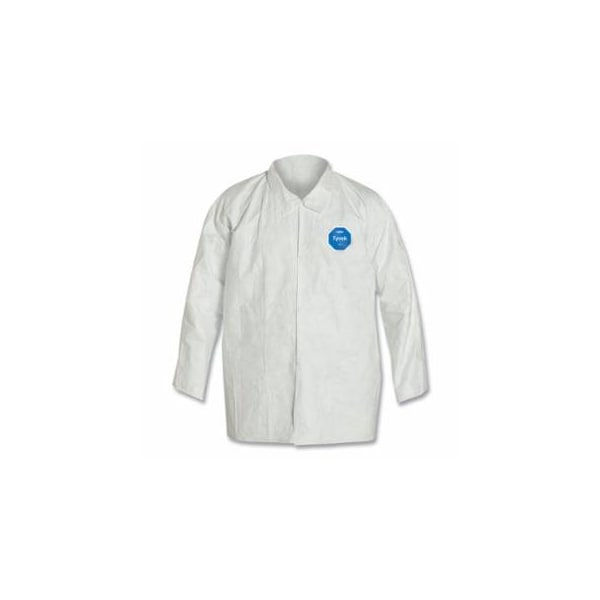 Dupont Tyvek 400 Front Snap Shirt with Collar and Open Wrists, Flashspun, White, Small, 50PK 251-TY303S-S - main