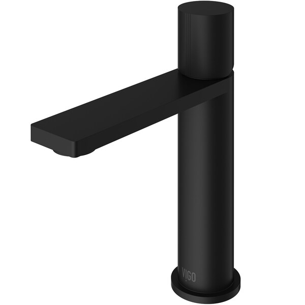 Vigo Halsey Single Handle Single-Hole Bathroom Faucet in Matte Black VG01045MB - main